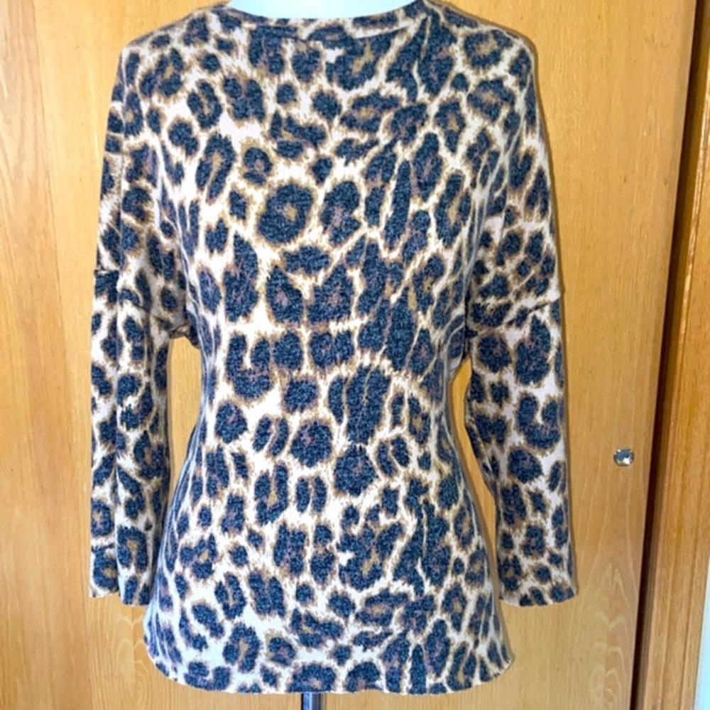 EUC-Zara Leopard Print Pullover Sweater